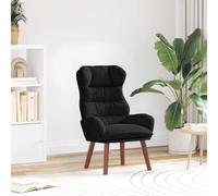 YunCangg Sillón de terciopelo negro con reposabrazos acolchados y pies de madera de caucho 69 x 74 x 93 cm Relax Lounge silla para salón, dormitorio, oficina ergonómica cómoda