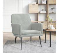 YunCangg Sillón gris claro 62 x 79 x 79 cm terciopelo con estructura de metal acolchado ergonómico para salón, rincón de lectura, oficina, salón, relax y cómodos reposabrazos