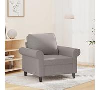 YunCangg Sillón gris claro de 60 cm, muebles de salón modernos, cómodo sillón de relax con marco de metal resistente, funda transpirable para relajarse