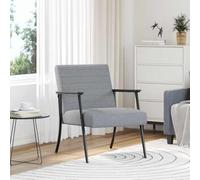 YunCangg Sillón moderno gris claro de tela 59 x 75 x 78 cm con respaldo y reposabrazos ergonómicos, marco de madera y acero resistente, ideal para salón, dormitorio y oficina
