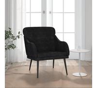 YunCangg Sillón negro 63 x 76 x 80 cm terciopelo con estructura de metal acolchada cómoda silla de salón para salón, oficina, rincón de lectura con reposabrazos y respaldo ergonómico para relajarse