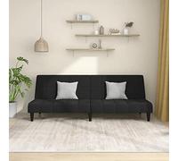 YunCangg Sofá cama de terciopelo negro de 2 plazas, sofá convertible con marco de madera, ideal para salas de estar, habitaciones pequeñas y habitaciones de invitados, muebles cómodos para su hogar