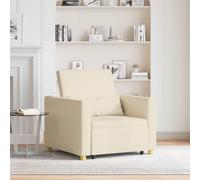 YunCangg Sofá cama extensible individual color crema, 90 x 165 x 87 cm, con mecanismo 3 en 1, cojín lumbar, marco de acero, ideal para sala de estar, habitación de invitados, función reclinable