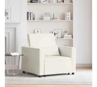 YunCangg Sofá cama extensible individual con ruedas color crema terciopelo 3 en 1 convertible sillón con respaldo ajustable y función reclinable, cómodo mueble tapizado para sala de estar oficina