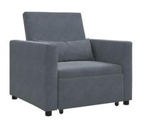 YunCangg Sofá cama extensible individual con ruedas gris oscuro terciopelo 90 x 165 cm marco de acero 3 en 1 sofá cama con respaldo ajustable para sala de estar, dormitorio, oficina, salón relajado