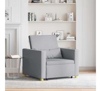 YunCangg Sofá cama extensible individual gris claro tela 90 x 165 x 87 cm con mecanismo 3 en 1, cojín lumbar, reposabrazos, respaldo para salón, oficina, salón, ergonómico y cómodo