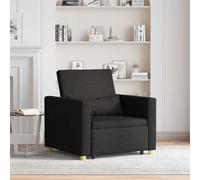 YunCangg Sofá cama extensible individual negro 90 x 165 x 87 cm tela con marco de acero y madera contrachapada mecanismo 3 en 1 cojín lumbar reposabrazos ideal para sala de estar habitación de