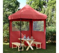 YunCangg Tienda de campaña para fiestas, color burdeos con tela Oxford y techo con recubrimiento en polvo, 200 x 200 x 306 cm, plegable, impermeable, con panel lateral, ideal como cenador