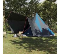 YunCangg Tipi Tienda de campaña con techo y espacio de almacenamiento, color azul, de tafetán resistente al viento, 510 x 690 x 330 cm, espaciosa para camping familiar y exterior, incluye puerto