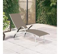 YunCangg Tumbona de jardín de textileno y aluminio, ajustable, plegable, con respaldo ergonómico, para terraza, balcón, piscina, al aire libre, relajarse y relajarse en color topo