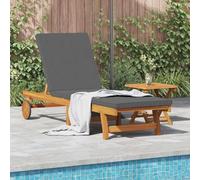 YunCangg Tumbona marrón de madera de acacia maciza, 199 x 63 x 85 cm, con respaldo ajustable y reposapiés para jardín, terraza, balcón, relajarse al aire libre