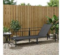 YunCangg Tumbona negra de textileno, 200 x 62 x 59,5 cm, resistente a la intemperie, ajustable con respaldo inclinable, ergonómica, para balcón, terraza, piscina, exterior, relax