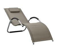 YunCangg Tumbona textilene gris topo y gris, resistente a la intemperie y ajustable, aluminio y acero pulverizado, plegable para jardín, terraza y piscina, ergonómica con cojín