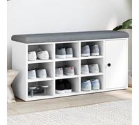 YunCangg Zapatero blanco de madera con cojín acolchado, 102 x 32 x 50 cm, banco con espacio de almacenamiento y compartimento para pasillo, pasillo, salón, dormitorio, habitación infantil