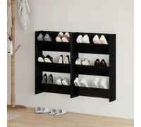 YunCangg Zapatero de madera de roble negro, 2 unidades, 60 x 18 x 90 cm, con 4 estantes, ahorra espacio, para pasillo, pasillo, entrada, almacenamiento y orden