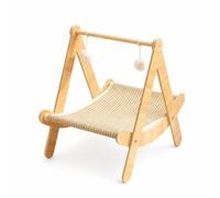 Yunhgft Cama Elevada para s con Rascador Sisal - Muebles para Mascotas - para el Hogar, Hamaca de Madera para Gatos de una Sola Capa con sisal