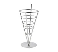 YunJove Estante para Servir Aperitivos Acero Inoxidable Conos Frituras Soporte Exhibición con Base Redonda Organizador Pie para Mostrador Acuado para , Plata