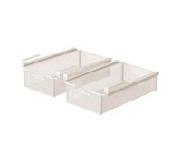 Yunmeryker 2 Piezas Organizador Cajón Bajo Escritorio Cesta Almacenamiento Soporte Colgante Estante Bajo Mesa Función Deslizante Adecuado para Dormitorio Baño Of, 25 X 38 X 12 Cm