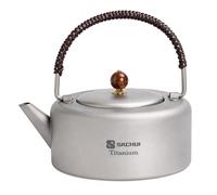 Yunmeryker Juego de té viajeros titanio, set té chino portátil compacto, 3 tazas 400ml, con bolsa de almacenamiento, Gris (tetera y 3 tazas de tita