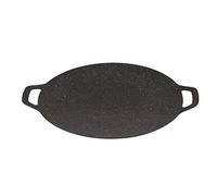 Yunmiao Sartén de hierro fundido, sartén redonda presazonada, sartén coreana BBQ, cocina de inducción, sartén antiadherente, sartén redonda, molde multifunción para barbacoa, diámetro