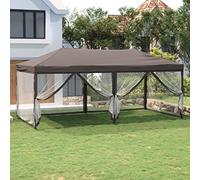 Yunovire Carpa plegable para fiestas, 3 x 6 m, con paredes laterales, tela Oxford 210D, protección UV, impermeable, marco de acero estable, resistente a la intemperie, plegable para jardín, camping