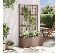 Yunovire Jardín Plant Contenedor con enrejado marrón 80 x 36 x 140 cm PP para patio al aire libre Balcony Garden Support Climbing Plants Durable Weatherproof Planter
