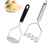 YUNYU 2 machacadores de patatas de acero inoxidable, herramienta de cocina multiusos para verduras, frutas y alimentos para bebés, diseño resistente y agarre ergonómico