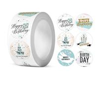 YUNYU 500 pegatinas de feliz cumpleaños: embalaje a granel para álbumes de recortes, envoltura de regalos, decoraciones para fiestas, manualidades, sobres y adornos para tartas, artículos para fiestas