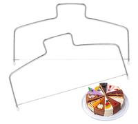 YUNYU Juego de 2 cortadores niveladores de pasteles de acero inoxidable, cortador de pasteles profesional y herramienta niveladora de pasteles para hornear, 31,8 x 16 cm, herramienta de nivelación de