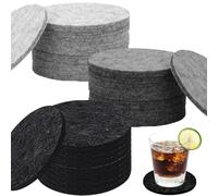 YUNYU Juego de 30 posavasos absorbentes de fieltro, posavasos para bebidas con diseño antideslizante y resistente al calor, reutilizables, lavables para tazas en cocina, sala de estar, comedor