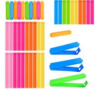 YUNYU Juego de 40 clips reutilizables para bolsas de alimentos con 4 tamaños (7 cm/9 cm/11 cm/13 cm) - Clips de sellado de plástico para almacenamiento de aperitivos - Clips de alimentos multicolor a