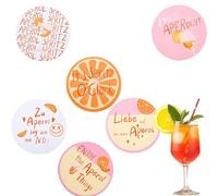 YUNYU Juego de 6 posavasos absorbentes y duraderos para vasos, 10 x 10 cm, divertidos y elegantes posavasos para cocina, mesa de comedor o fiesta