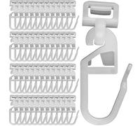 YUNYU - Juego de 60 ganchos deslizantes para cortina (34 mm, ganchos deslizantes de plástico para accesorios de riel de cortina para caravana, autocaravana y hogar (blanco)