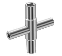 YUNYU Juego de llaves de servicio cuadradas de 4 vías, 6,5 mm-9 mm, herramienta multiusos para cajas eléctricas y medidores, color plateado