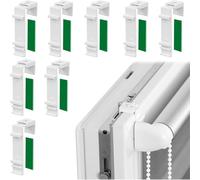 YUNYU Paquete de 8 soportes adhesivos verdes sin taladro, soportes largos para persianas enrollables dobles y plisadas, accesorios de repuesto para persianas plegables y venecianas