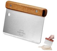YUNYU Rascador de masa y cortador de pan de acero inoxidable, herramienta de cocina resistente de 20 x 13 cm con agarre ergonómico, raspador de masa para hornear, pastelería y pizza, rascador de pan y