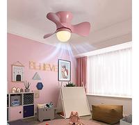 YUNZI Ventilador de techo para niños con luz y control remoto, reversible, 6 velocidades, ventilador LED regulable para dormitorio, lámpara de techo con temporizador, sala de estar moderna, silencioso
