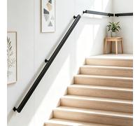 YUODIJIO Pasamanos Escalera con Accesorios, 60-600CM, Pasamanos para Las Escaleras de Hierro Forjado, Negro, Barandilla Escalera para Interiores y Exteriores pared Loft Ancianos (480CM)