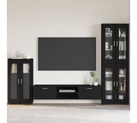YUOGHRTFE Aparador Florin Negro 55,5 x 29 x 100 cm Armario de madera con compartimentos para salón, oficina en casa o dormitorio, forma rectangular moderna con superficie mate,