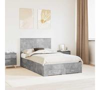 YUOTYRKTEJRSG con Almacenamiento Moderno Gris Concreto 200 x 138 x 100 cm | Estructura de cama con cajón Gris Concreto 135x190 cm Base de madera con almacenamiento Camas modernas para dormitorio con