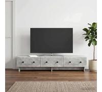 YUOTYRKTEJRSG Madera Estilo Vintage Mueble TV bajo Gris 147 x 34 5 x 30 cm | Mueble de TV 147x34,5x30 cm Gris Hormigón de Madera Vintage con 3 Cajones para Salón Estante TV con Almacenamiento Industrial