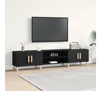 YUOTYRKTEJRSG Minimalista Roble Negro 180 x 31 5 x 40 cm | Gabinete de TV 180 x 31,5 x 40 cm Roble Negro, Mueble para Sala con Puertas y Estantes, Soporte Televisor Moderno con