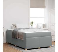 YUOTYRKTEJRSG Tela Suave Moderna Minimalista Gris Claro 190 x 120 x 66 cm | Estructura de Cama Gris Claro 120x190 cm con Colchón Tela Suave, Marco de Madera Resistente, Base Tapizada Minimalista para