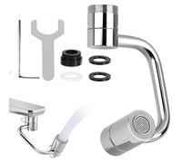 YUPZAR Grifo giratorio de 1080 grados, alargador de grifo extensible con rotación, articulación para extensión de fregadero de cocina de latón, aireador aireador con filtro antisalpicaduras, con llave