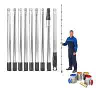 Yuragim Barra telescópica de 3,6 m, rodillo de pintura, barra extensible, barra extensible de 9 piezas, barra telescópica de acero inoxidable para rodillo de pintura, rodillo de pintura, herramienta