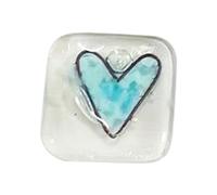 Yurhuit Regalo de Recuerdo de Tarjeta de CorazóN de Vidrio con Ficha de Bolsillo - Tarjetas de Bolsillo de Recuerdo de CorazóN - Ficha de Bolsillo con CorazóN de Vidrio Fundido Azul