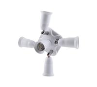 Yusat Adaptador Convertidor de Portalámparas Divisor de Casquillo E27 Ajustable para Bombillas 3/4/5 Certificado CE y ROSH Adecuado para Fotografía Doméstica (5 en 1)