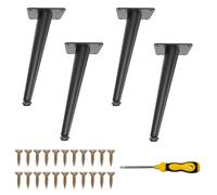 YushengTai Set de 4 Patas para Muebles en Forma de Cono Inclinado - Patas de Metal para Sofá, Cómoda y Armario - Base Estable con Protectores Ajustables - Fácil Montaje