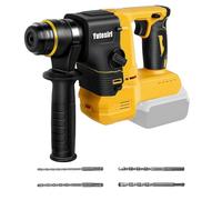 Yutesiri Taladro de martillo giratorio para batería Dewalt de 20 V máximo, sin escobillas, inalámbrico con embrague de seguridad para hormigón/mampostería, 1400 RPM, 2 modos de aplicación con mango