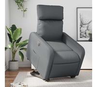 YuuSsea Sillón de relax eléctrico con ayuda para levantarse, color gris, piel sintética, cómodo sillón reclinable para salón, dormitorio, oficina, giratorio, ajustable, con bolsillo lateral, duradero